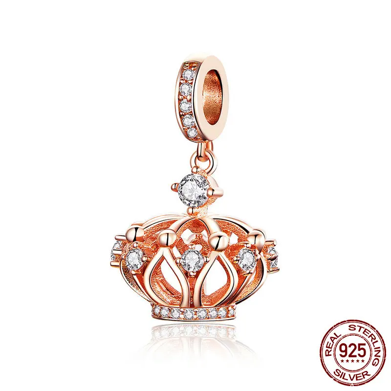 Новый 925 пробы серебро подвески-кулоны Корона подходят оригинальный Pandora браслет или ожерелье Для женщин DIY Модные украшения