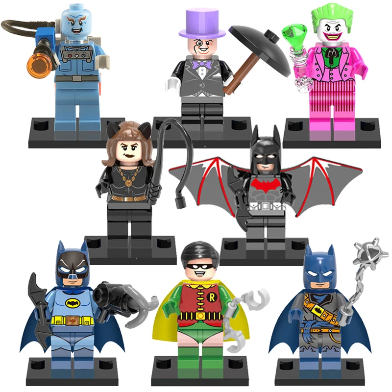 

X0111 DC Marvel Super Hero Avengers Building Blocks Toys The Joker Batman Catwoman Superheroes model toy gift 8pcs/lot