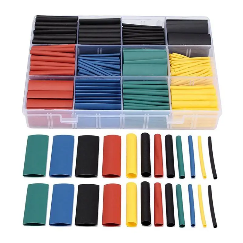 

530pcs Heat Shrink Wire Wrap Cable Sleeve Tubing Sets Electric Insulation Tube 5 Colors 8 Sizes