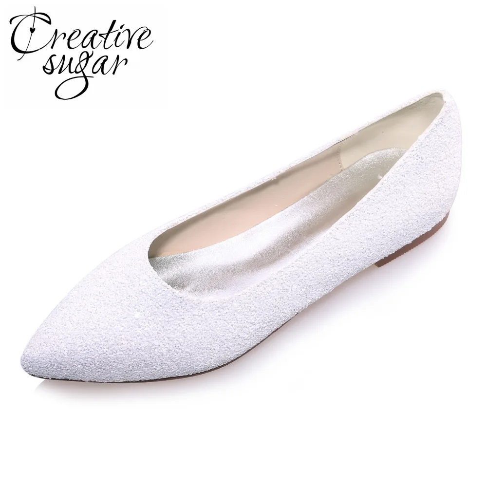 glitter pointed toe flats