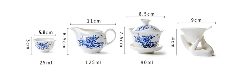 Tea Set 11pcs Chinese Kung Fu Ceramic Portable Teacup Teapot