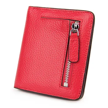 

Wallet Women Mens Wallet Leather Genuine Casual Solid Mini Wallets Short Interior Zipper Pocket Coin Pocket Money Bag