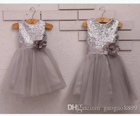 silver flower girl dresses uk