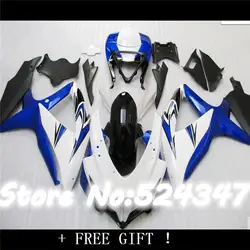 Nn-оригинальный Обтекатель Набор для 08 09 10 GSXR 600/750 K8 GSXR600 GSXR750 2008 2009 2010 белый цвет синий, черный; Большие размеры 34–43 для Suzuki