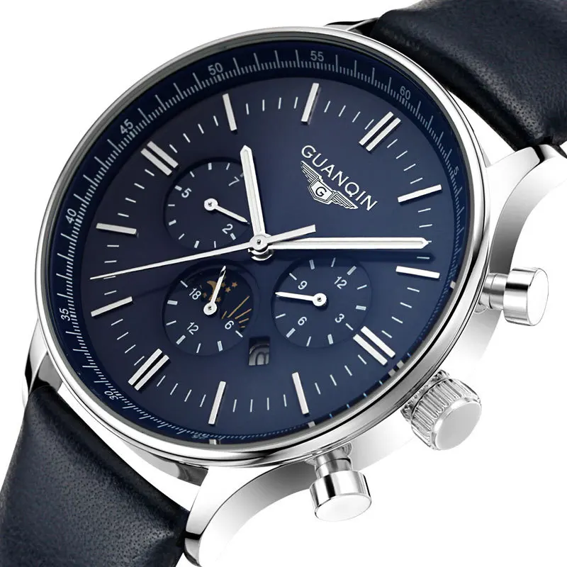 

Watches Men Luxury Top Brand GUANQIN Men's Big Dial Designer Quartz Watch Mens Wristwatch relogio masculino relojes