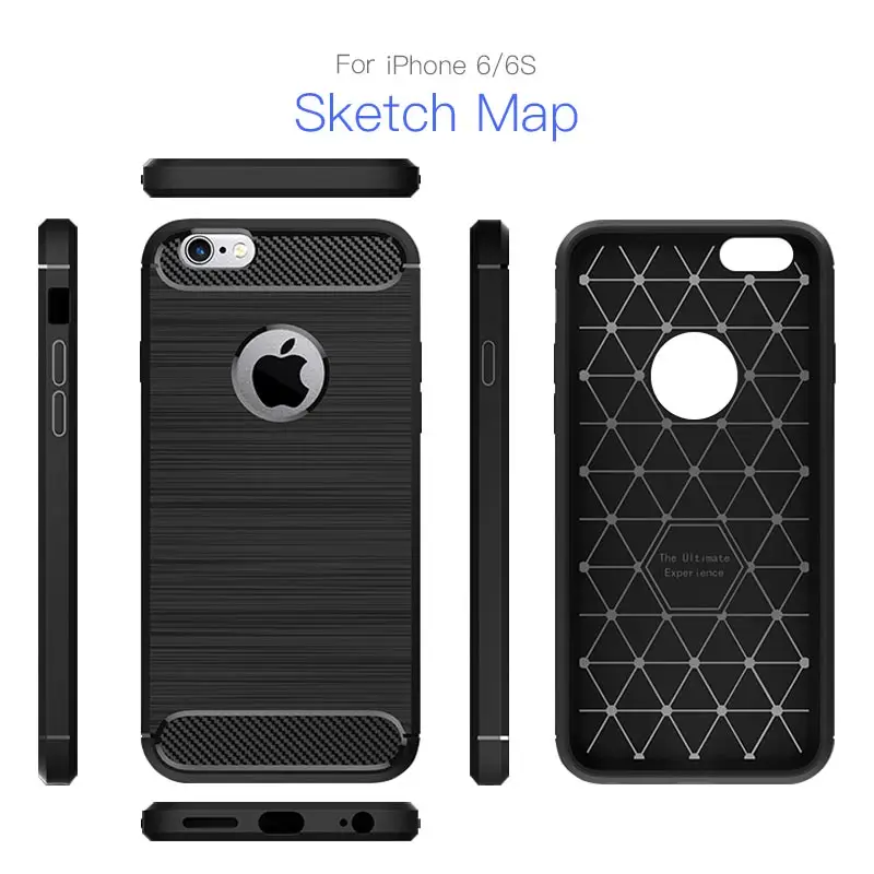 Carbon Fiber Phone Cases For iPhoneX 6 5 5s SE 6s 7 8Plus Soft Anti-Knock Cover Shockproof Armor Silicone |