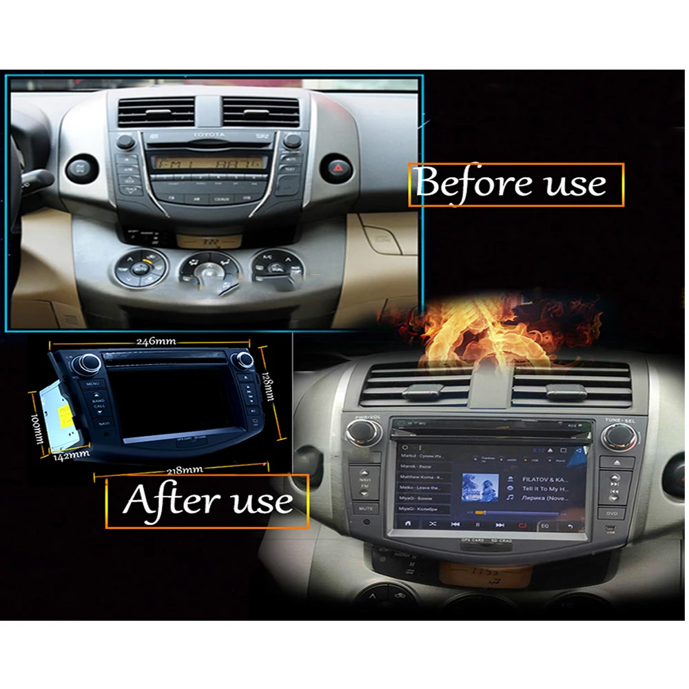 Discount 2din 7" Octa-Core 1+16G Android 8.1 Car Radio DVD Player with Capacitive Touch Screen BT HD MirrorLink for Toyota RAV4 2007-2011 5