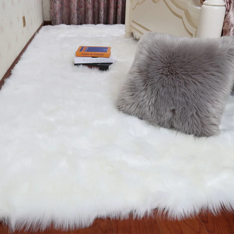 

Fashion 16 Colors Faux Fur Rug Artificial wool Carpets Fluffy Chair Seat Sofa Cover Carpets for Living room bedroom Area Rugs
