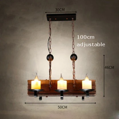 Lled e14 Лофт Промышленные Железные Деревянные Светодиодные Лампы.Светодиодные Светильники Люстры Подвесные.Светильники Подвесные Светильники.Светильник Подвесной Светильник.Освещение Для Магазина Фойе Балкона и Бар - Цвет корпуса: 6lights