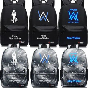 

2018 Mochila Feminina Mochilas Luminous Allen Walker Bag Faded In Same Backpack Alan Electronic Music Dj Popular Logo Student