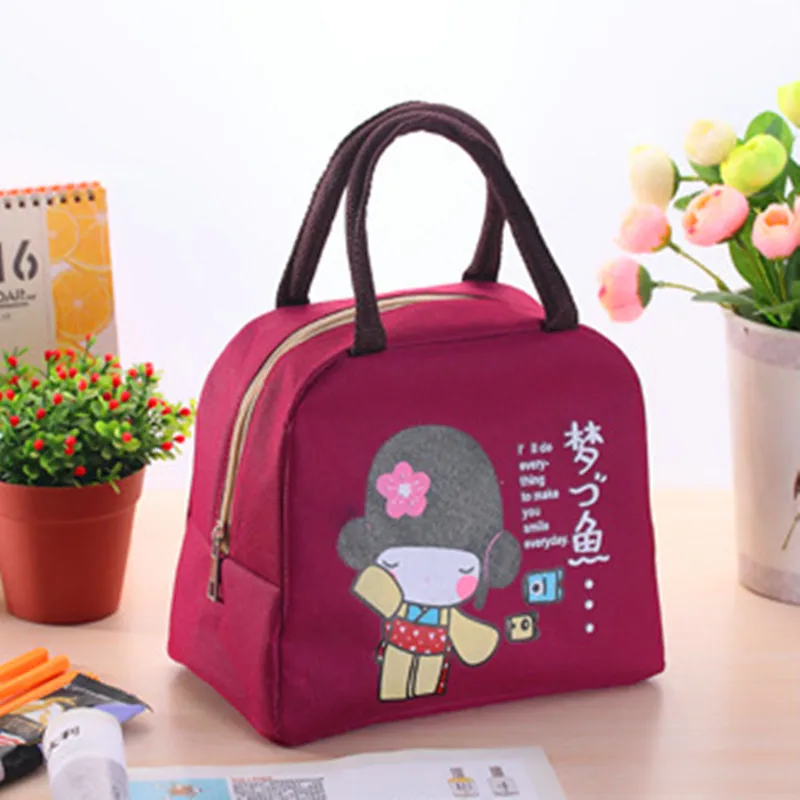 Polyester lunch bag for women Waterproof Lunch box bags Fabric warm