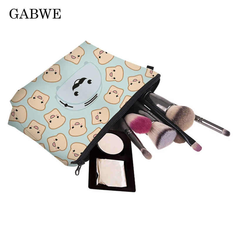 

GABWE Printing Makeup Bag with Fast Food Pattern Cosmetics Case for Travel Ladies Pouch Women Make Up Organizer Kosmetyczka