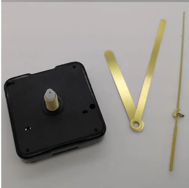 10 комплектов высокое качество кварцевые бесшумные часы механизм DIY настенные часы Ремонт Запасные части золото+ стрелки 28 мм вал