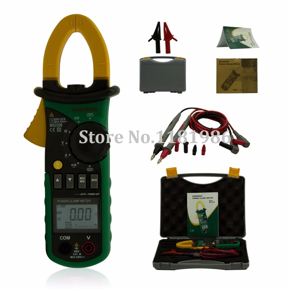 MASTECH MS2208 гармонический измеритель мощности ваттметр TRMS Kva Kvar Pf AC напряжение ток