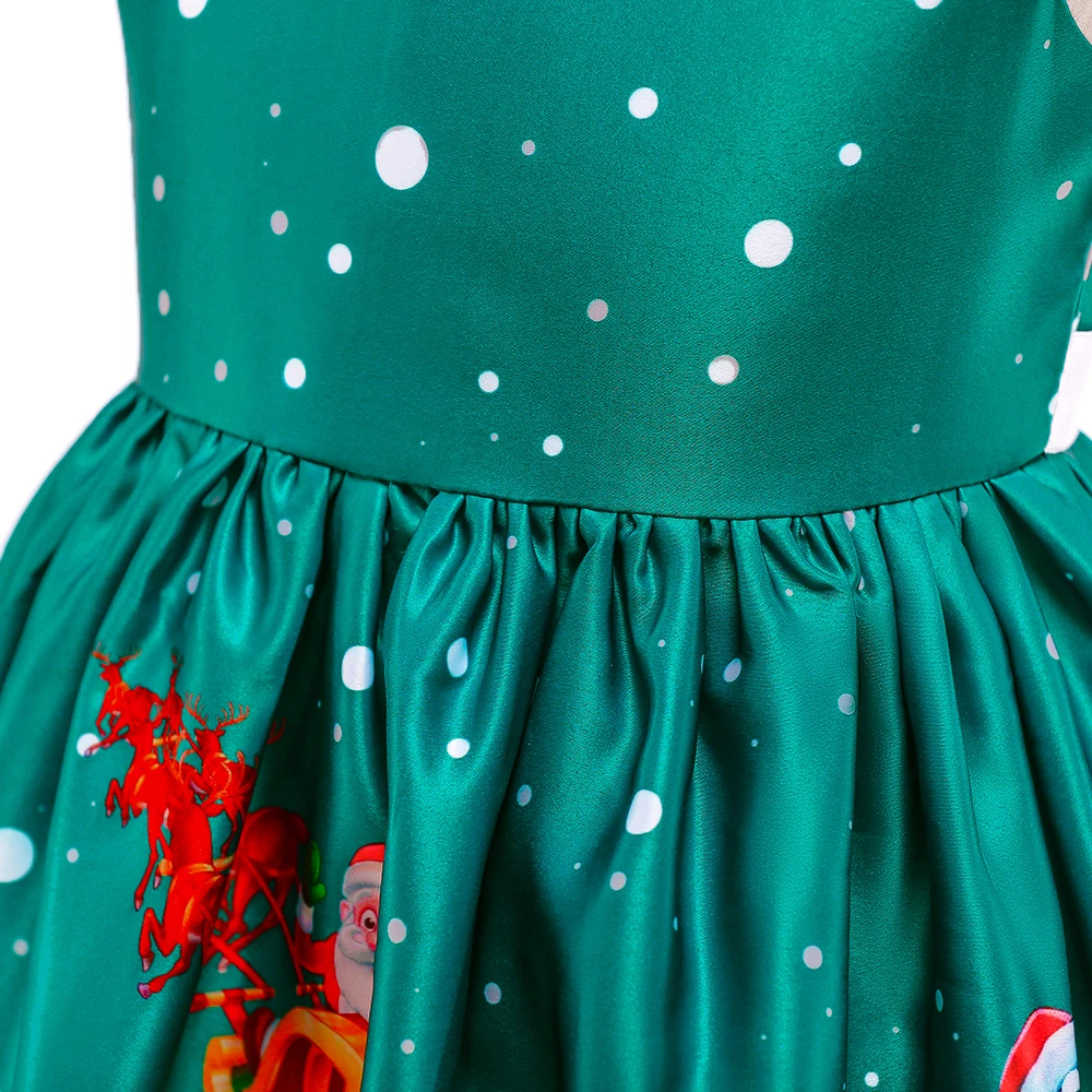 JaneyGao для девочек в цветочек платья для рождественской вечеринки для девочек Вечерние платья Новогоднее платье Зеленый с милый рисунок 2018