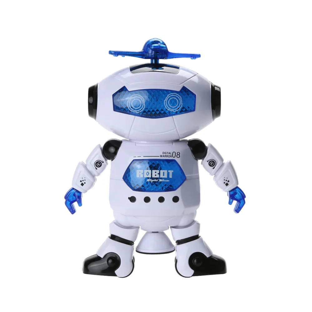 

360 Rotating Space Dancing Robot Musical Walk Lighten Electronic Toy Robot Christmas Birthday Gift Toy for Children Kids