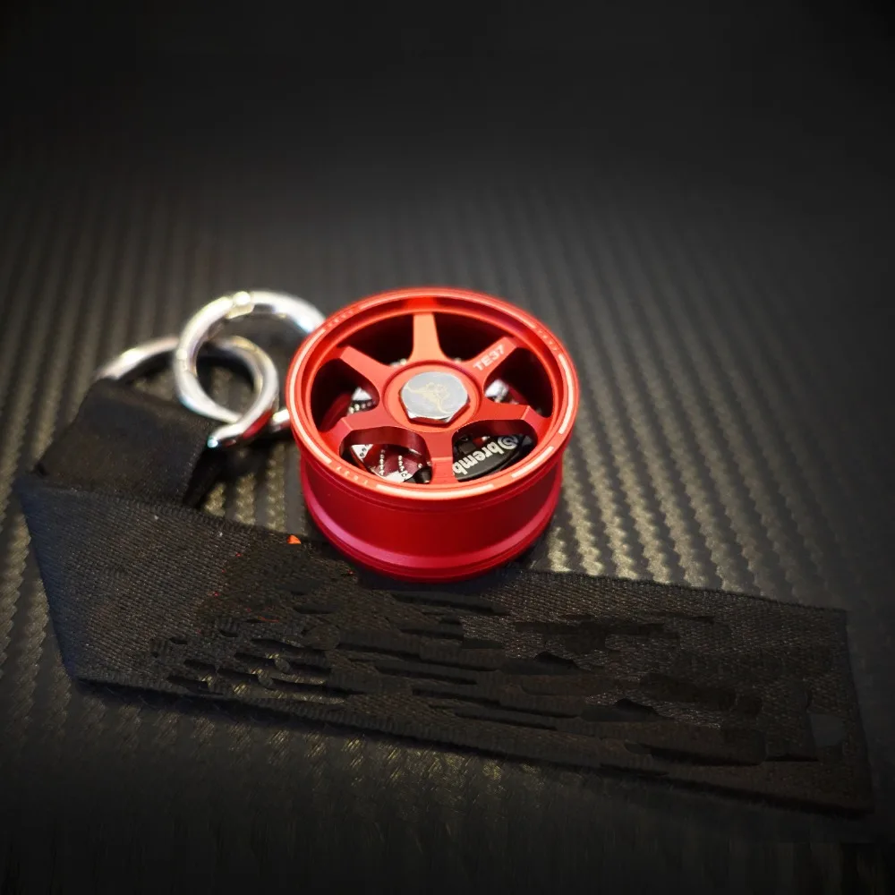  TOYIKIE New Upscale Luxury Metal Car Wheel Keychain with Disc Brake Keyring Sleutelhanger Llaveros 
