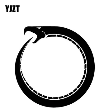 

YJZT 15.1CM*15.3CM Snake Circular Pattern Car Sticker Body Of Car Decor Vinyl Decal Black/Silver C4-1549