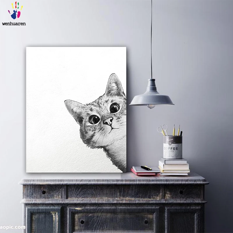 

DIY colorings pictures by numbers with colors Different cats picture drawing painting by numbers framed Home