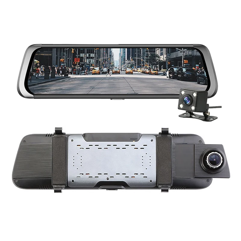 

ALLOYSEED 10" Touchscreen Dual Lens Bluetooth WiFi Car DVR Full HD 1080P Android Rearview Mirror Camera Video Recorder Dash Cam