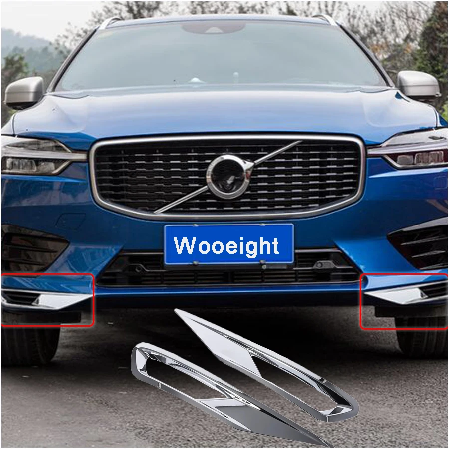 Для Volvo XC60 2018 2019 2 шт ABS хромированный передний бампер противотуманная фара крышка