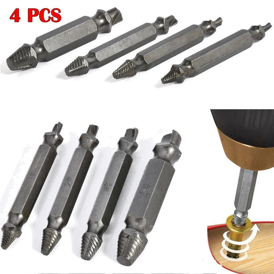 4pcs Damaged Screw Extractor Drill Bits Guide font b Set b font Broken Speed Out Easy