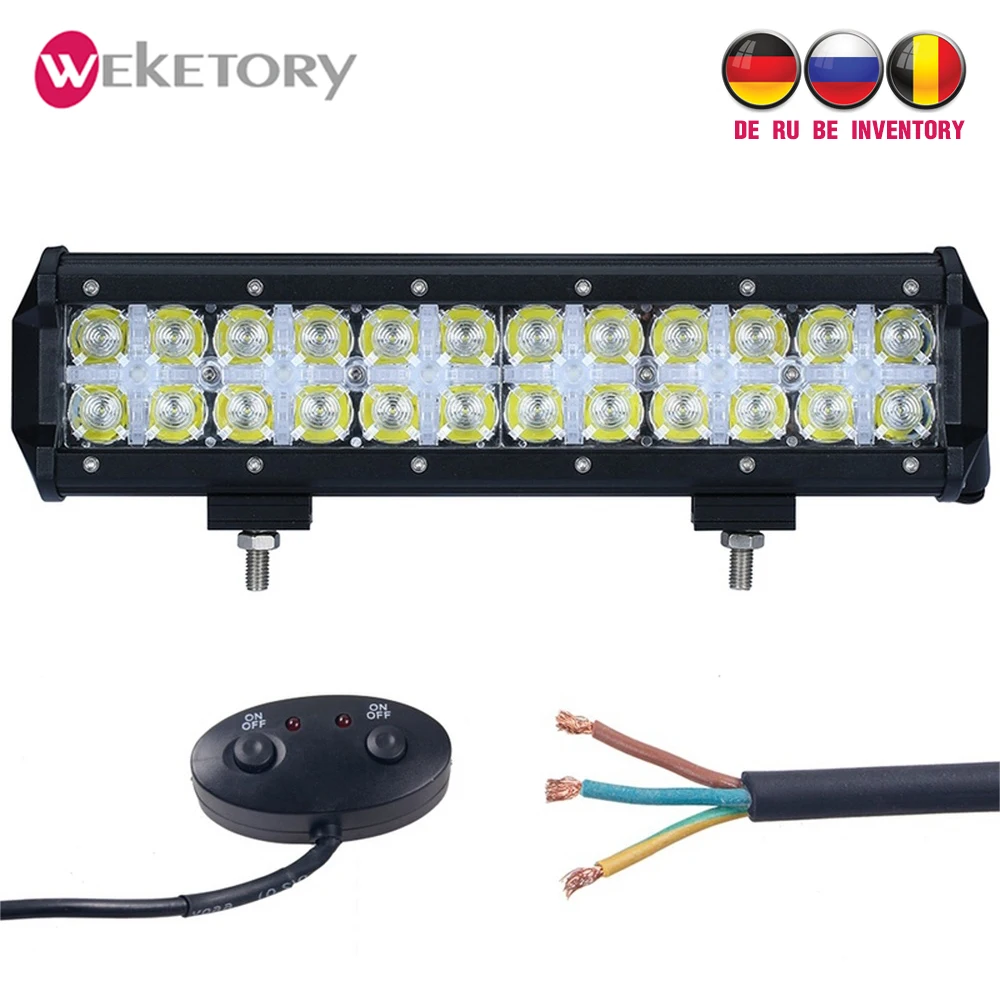weketory 7D 6LED DRL 12 inch 120W LED Work Light Bar for Tractor