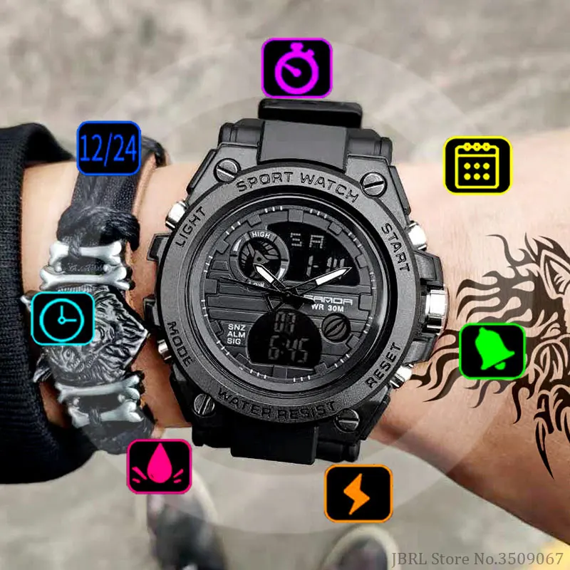 

SANDA New Wrist Watch Men Watches Fashion Sport Style High Quality Brand Wristwatch Male Watch For Men Clock Hours Waterproof