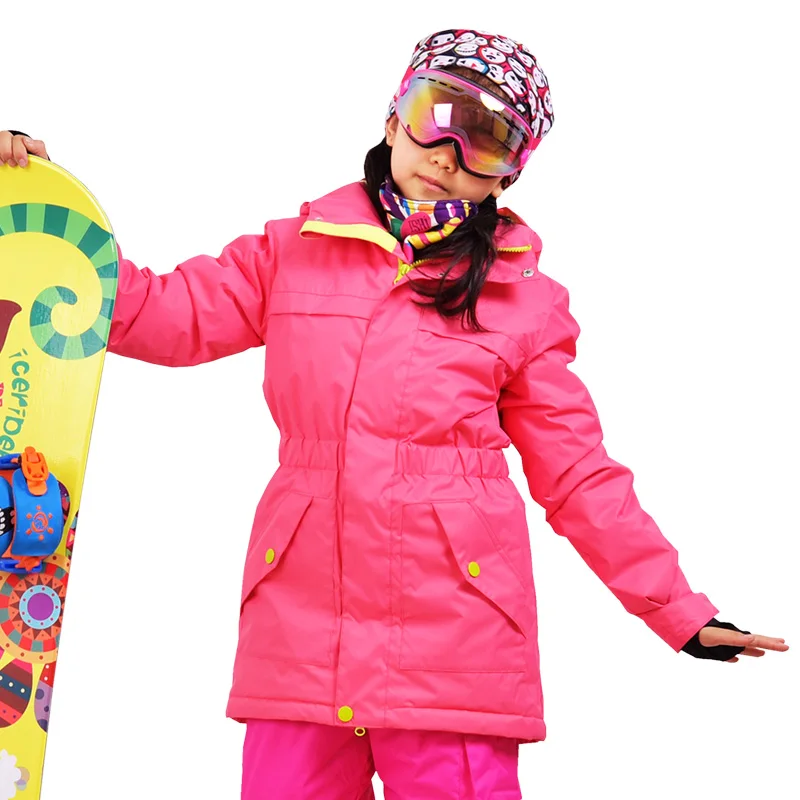 Marsnow/теплая зимняя детская Лыжная куртка для мальчиков и девочек; куртки для катания на лыжах и сноуборде; Детские ветрозащитные водонепроницаемые уличные зимние пальто для детей - Цвет: Red