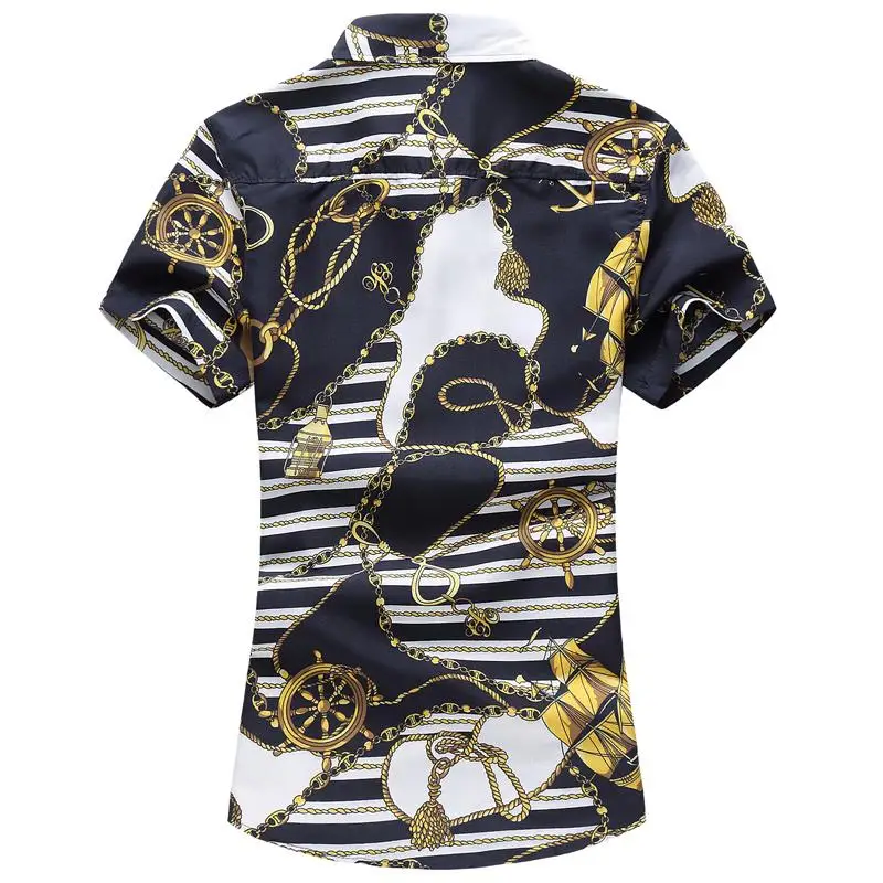 Мужская одежда рубашки для мальчиков короткий рукав Camisa masculina цветочный блузка для мужчин модные Мужская гавайская рубашка одежда