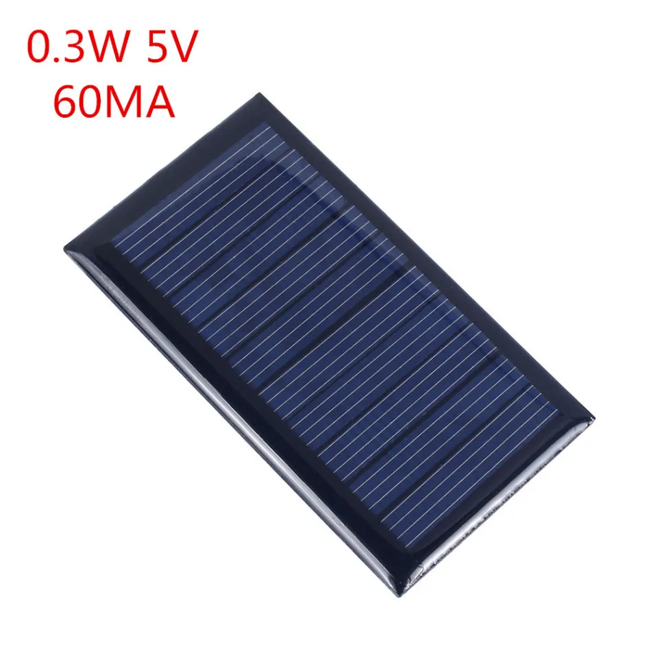 Портативная 0 3 W 5V 60mA панель солнечных батарей поликристаллическая для