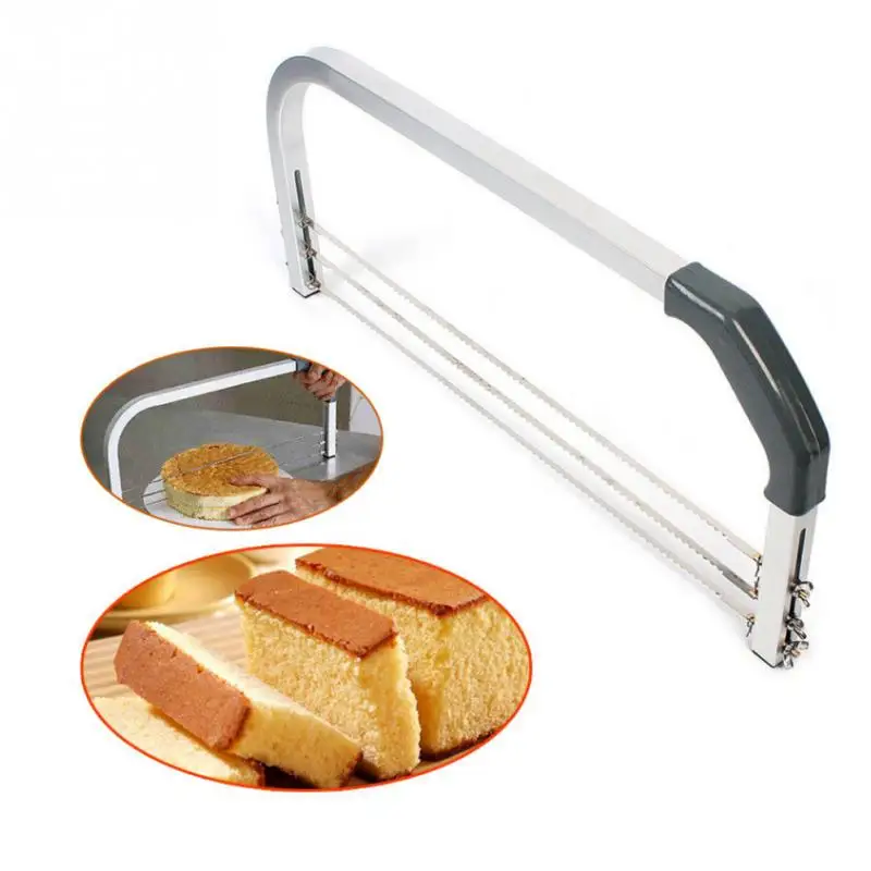 Stainless Steel Adjustable Large Interlayer Cake Cutter Saw 3 Blades
