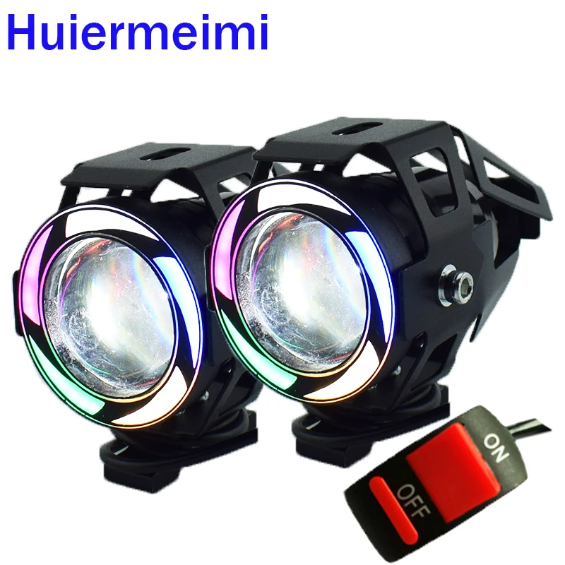 Светодиодный светильник для мотоцикла Huiermeimi U7 12 В 24 125 Вт 2 шт. точечный фара