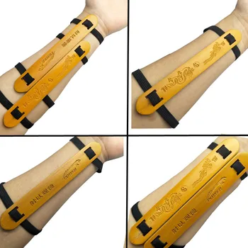 

Archery Arm Guard Adjustable 2 Straps Traditional Arm Guard Protective Guard Pull Bow Protect Bamboo Arm Guard Hunting