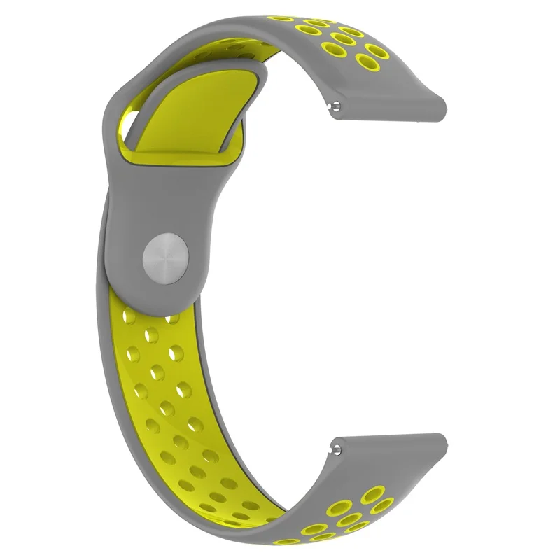 Силиконовый ремешок для часов huawei Watch GT Magic для Amazfit Bip Pace Stratos для samsung Galaxy gear S3 22 мм 20 мм браслет - Цвет: Gray yellow