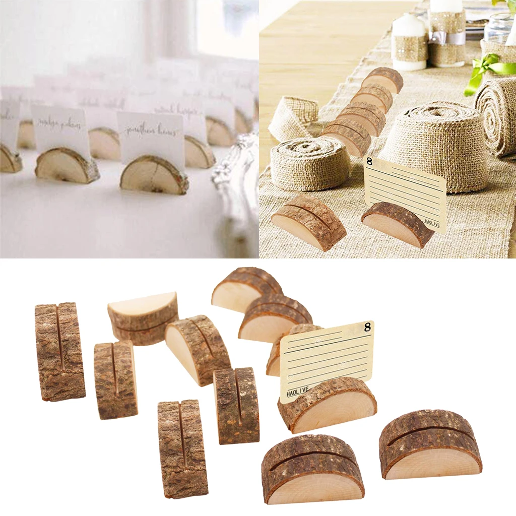 120pcs Wedding Place Wooden Card Holders Table Number Holder Stands for Decorations