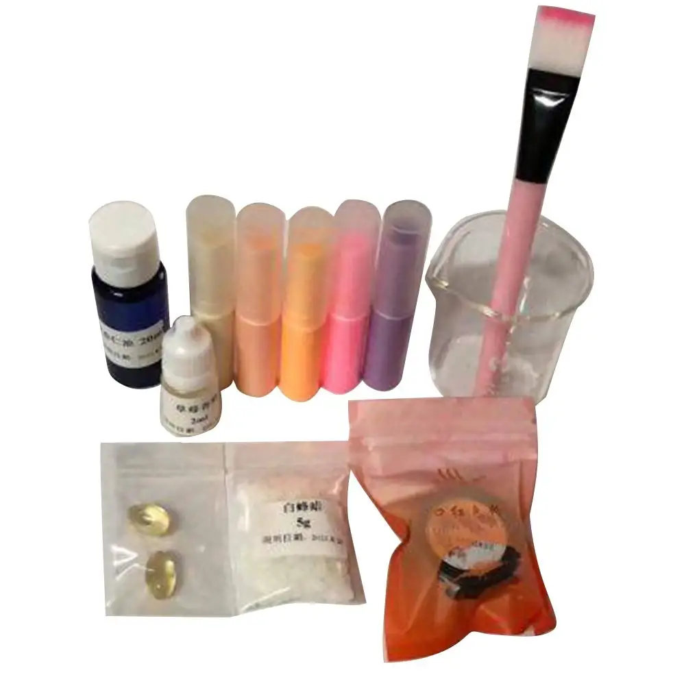 

DIY Handmade Lipstick Materials Almond Oil Beeswax Essence Lip Balm Making Tools New hot