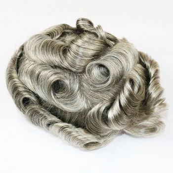 

SimBeauty Lace Front & Pu Base Men Toupee HairPieces Q6 Toupee Wig Closure for Hair Loss Hand tied 100% Human Hair Replacements