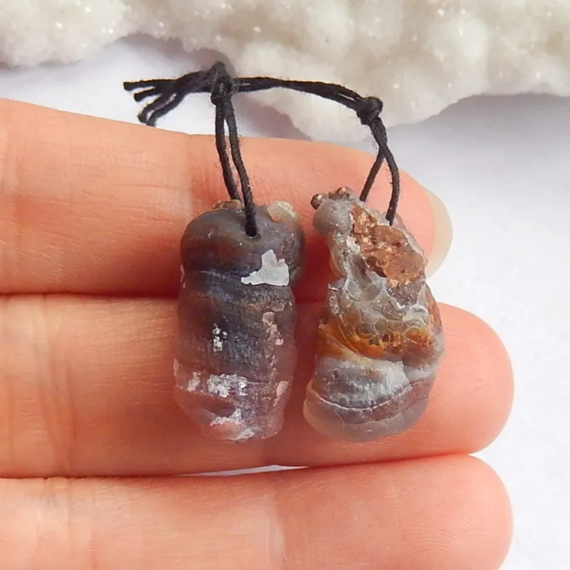 

Natural Nugget Fire Agate Semi-precious stones, Jewelry accessories Earring Bead,20x11x9mm,6g