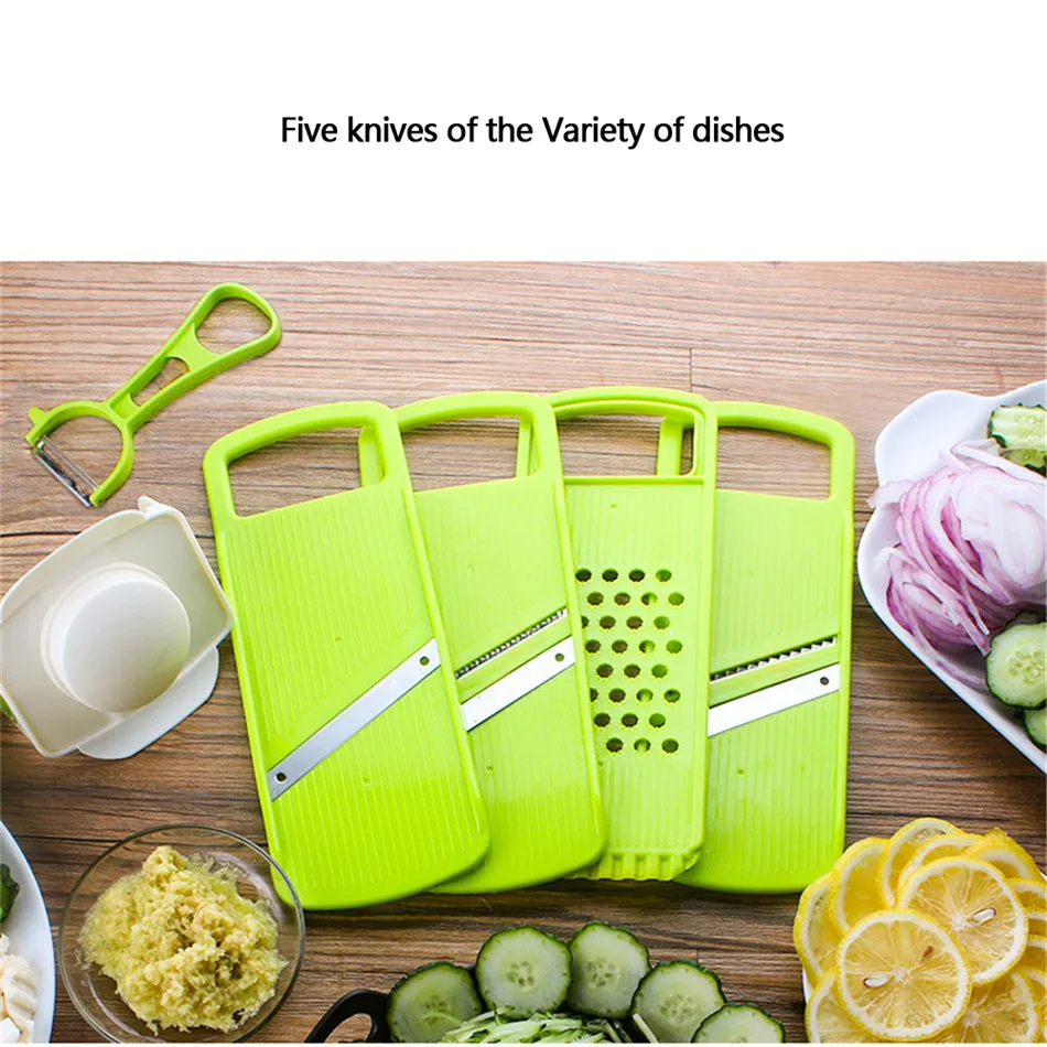 TTLIFE мандолина слайсер ручной овощерезка с 4 сменными лезвиями многофункциональный измельчитель овощей Кухонные инструменты