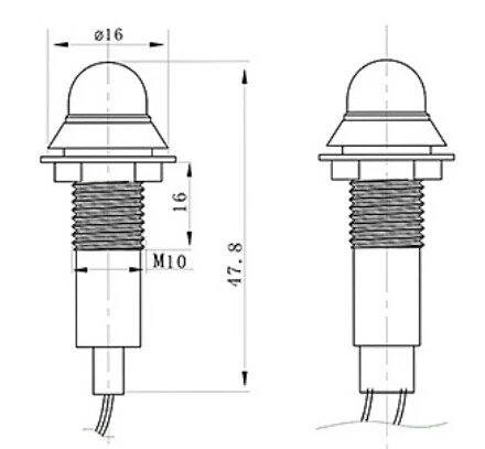 10mm LED Metal Indicator Light Waterproof IP67 Signal Lamp 3V 5V 6V 9V 12V 24V 110V 220V Red Yellow Blue Green White Pilot Seal 1