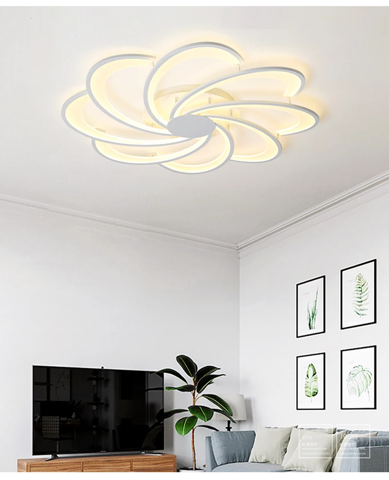 Белая Потолочная люстра, современный светодиодный, креативная фурнитура, акриловая люстра, освещение для гостиной, столовой