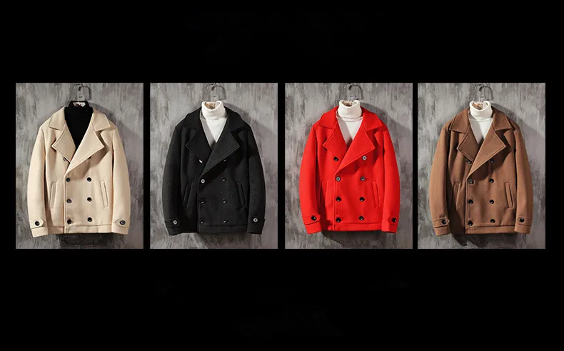 Зимние мужские шерстяные пальто двубортное повседневное пальто мужские высококачественные модные классические деловые тренчи мужские