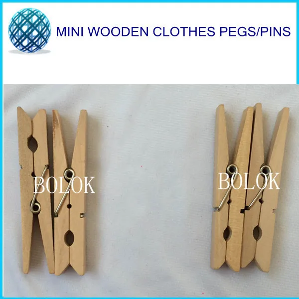 

500 x 35mm Natural Mini Wooden Clothespins , Wood pegs
