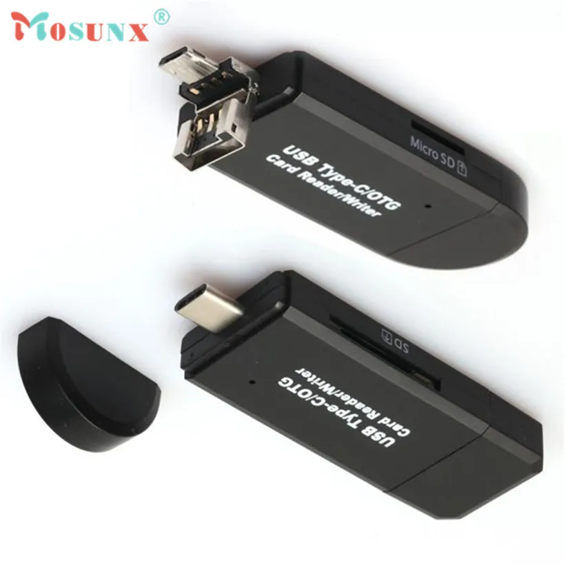 

Mosunx Advanced Reader USB Card Reader USB-C Type C/USB 2.0/Micro USB/OTG TF SD MMC Card Reader for Phone Macbook 2018 1PC