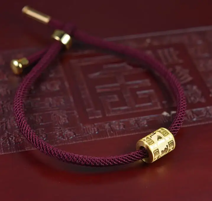 

Fashion Pure 24K Yellow Gold Loose Beads Bracelet 1pcs 1.4g