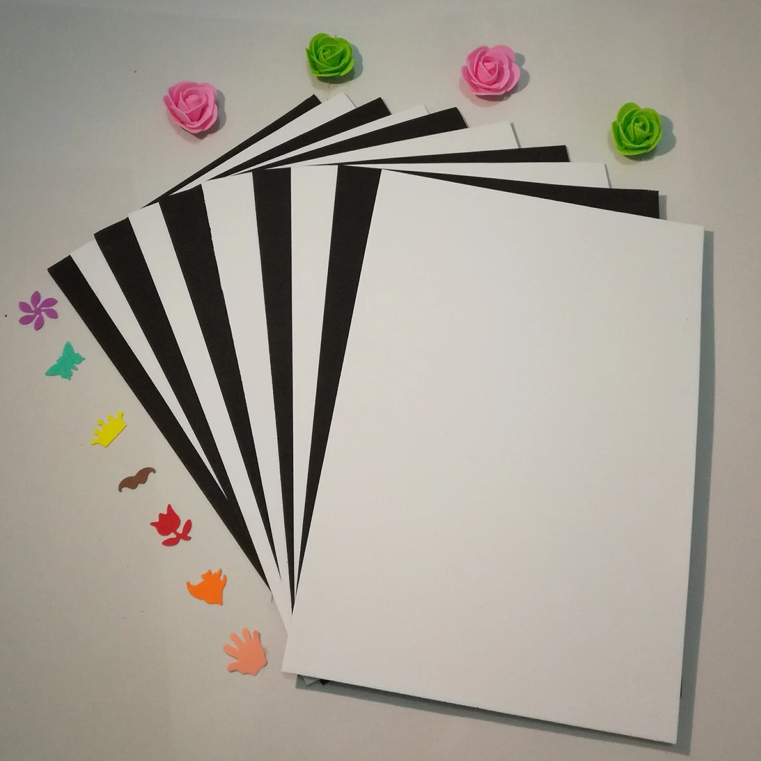 

2 mm White and Black Sponge Paper 10 Sheets 20 x 29 Cm Handmade EVA Craft Paper DIY Foam Paper Party Christmas Decoration