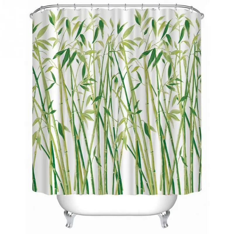 180 x 180cm Bamboo Forest Waterproof Polyester Bathroom Shower Curtain