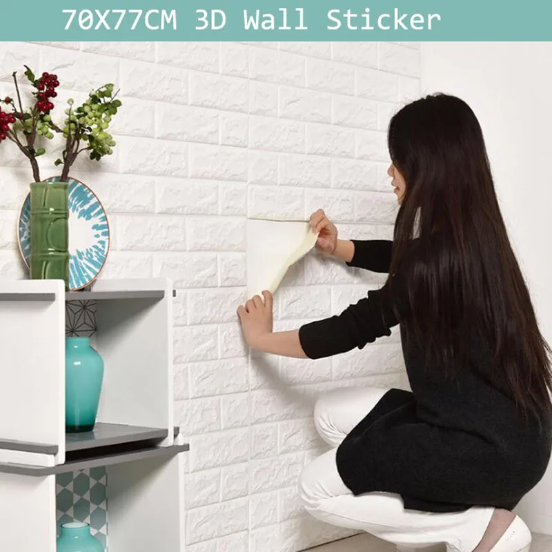10pcs 70X77CM PE Foam 3D Wall Stickers Home Decor Wallpaper DIY Wall Decor Brick living Room Kids Bedroom Kitchen Wall Stickers