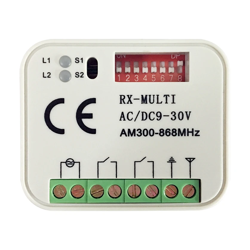 

AC DC 9-30V 2 Channel Universal Multi Receiver RX MULTI 300-868 MHz